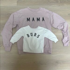 Mama & Bubs Sweatshirts - Pink & White